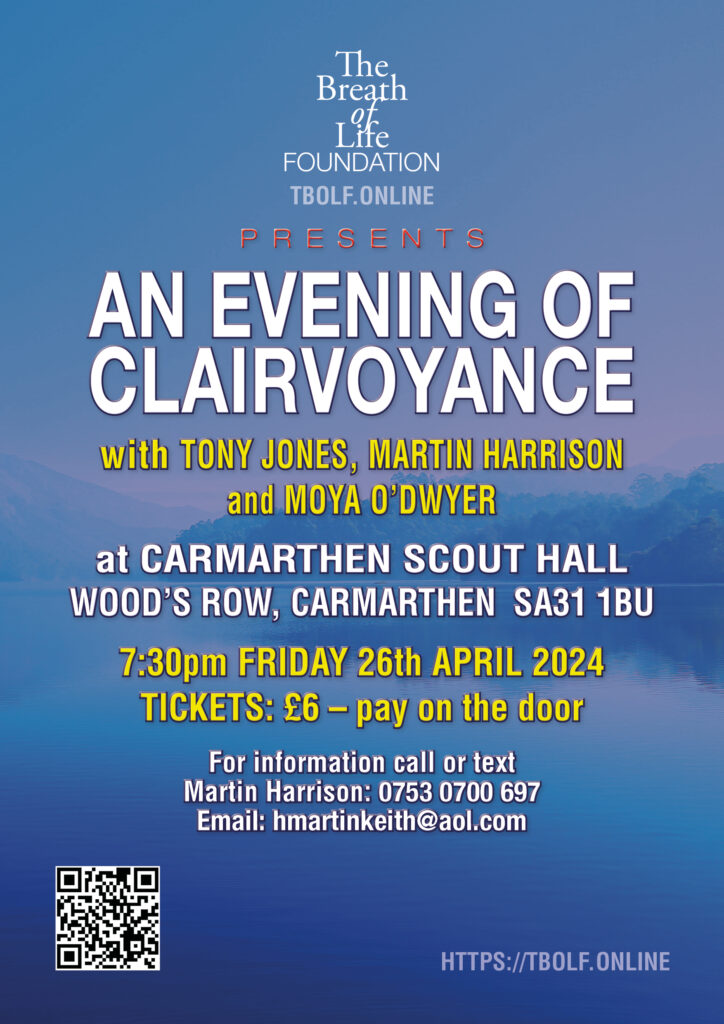 An Evening of Clairvoyance: 26 April 2024 in Carmarthen